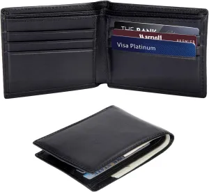 POLARE ORIGINAL Men's RFID Blocking Vintage Italian Genuine Leather Slim Bifold Wallet Handmade