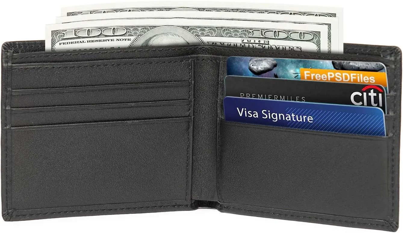 POLARE ORIGINAL Men's RFID Blocking Vintage Italian Genuine Leather Slim Bifold Wallet Handmade
