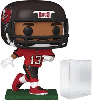 POP Football: Buccaneers - Mike Evans (Home Uniform) Funko Vinyl Figure (Bundled with Compatible Box Protector Case), Multicolor, 3.75 inches