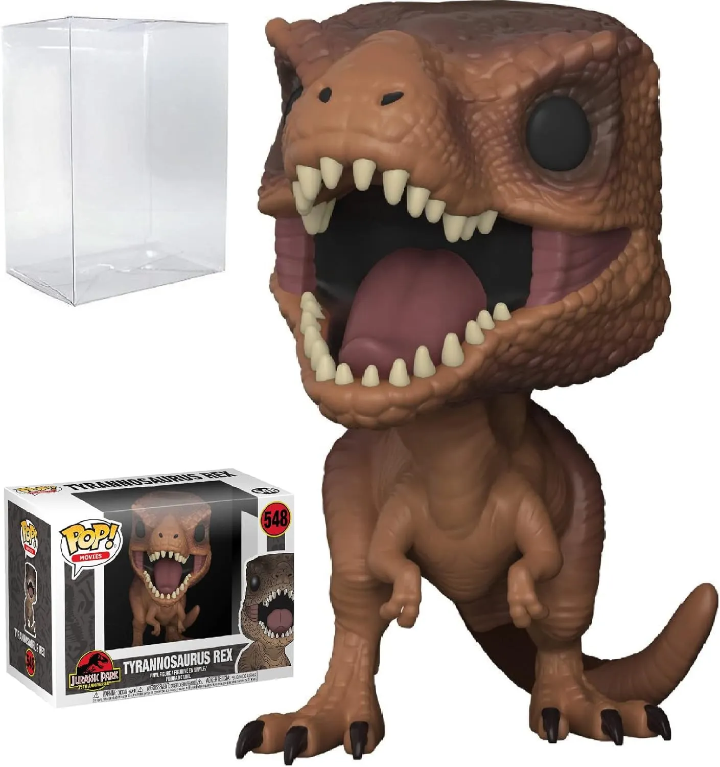 POP Jurassic Park - Tyrannosaurus Rex [T-Rex] Funko Vinyl Figure (Bundled with Compatible Box Protector Case) Multicolor 3.75 inches