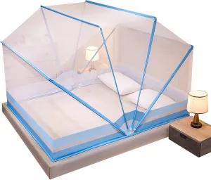 Pop-Up Mosquito Net Tent Wide Roof,Portable Folding Design with Bottom for Bedroom Yard Outdoor Camping Fishing Hiking Trip,A,160×190×120cm
