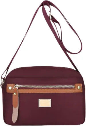 Popularate Nylon Crossbody Bag, Popularate Waterproof Nylon Crossbody Bag Secure Zipper with Multi Pockets