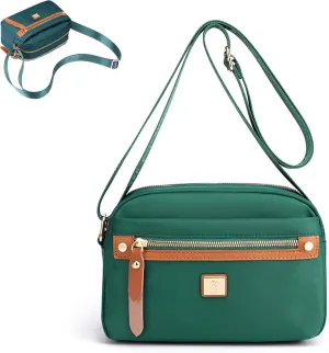 Popularate Nylon Crossbody Bag, Waterproof Lightweight Nylon Crossbody Bag With Zipper And Multi Pockets For Women