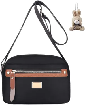 Popularate Nylon Crossbody Bag, Waterproof Shoulder Purse with Zipper and Multi Pockets for Women