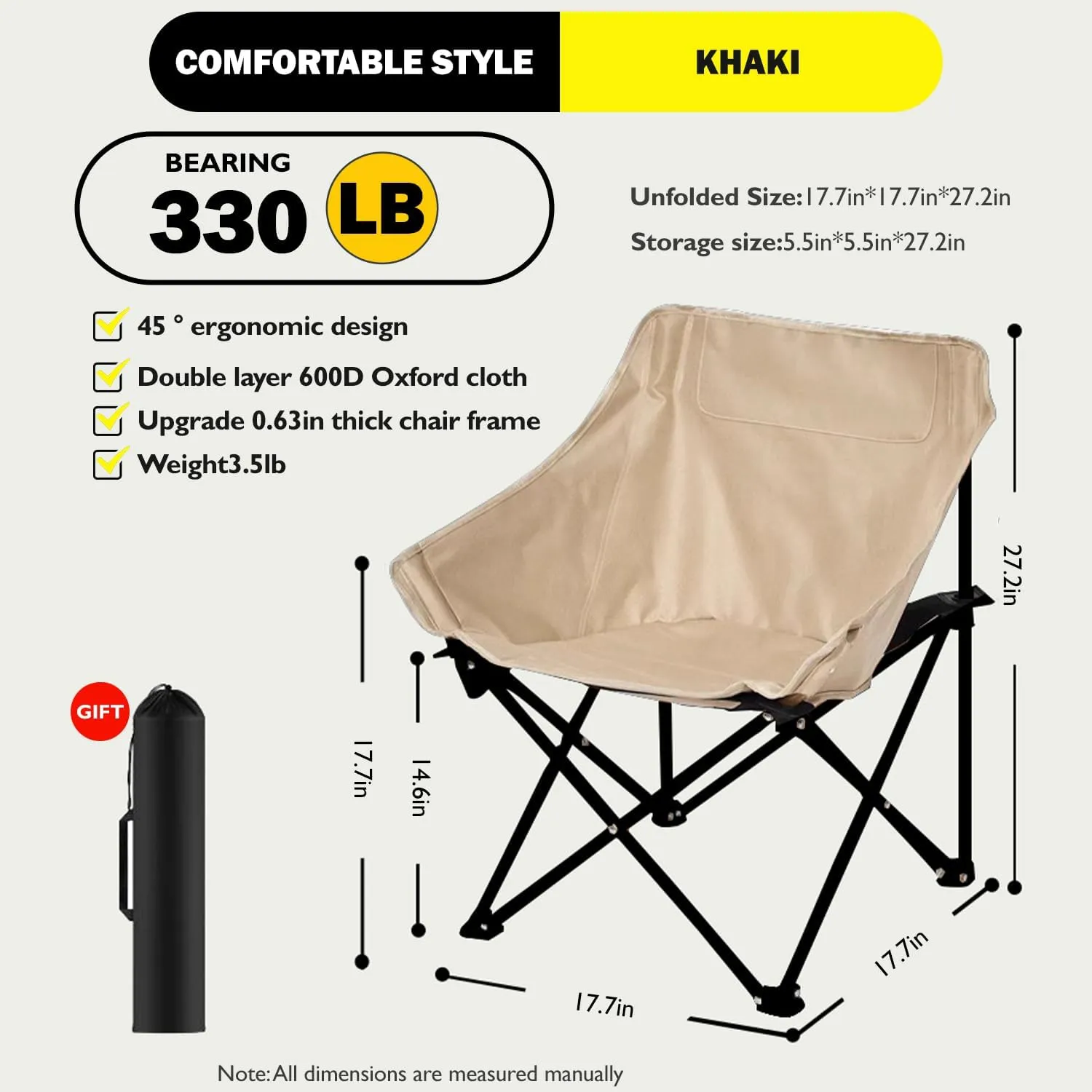 Portable Camping Chair, Ultra Lightweight Folding Picnic Chair, Suitable for Travel, Picnicking, Hiking, Fishing (Green,Twin)