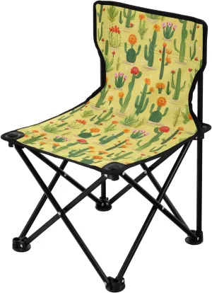 Portable Camping Chairs Cactus Flowers Floral Lightweight Folding Chair for Camping, Beach, Picnic, Travel and Sports with Carry Bag 20849431
