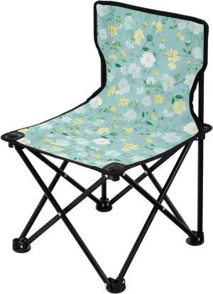 Portable Camping Chairs Flowers Floral Yellow Lightweight Folding Chair for Camping, Beach, Picnic, Travel and Sports with Carry Bag 20849947