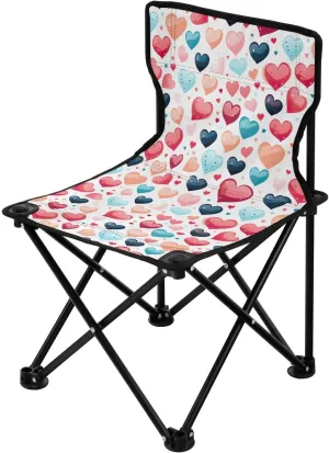 Portable Camping Chairs Valentine's Day Heart Color Lightweight Folding Chair for Camping, Beach, Picnic, Travel and Sports with Carry Bag 20850984