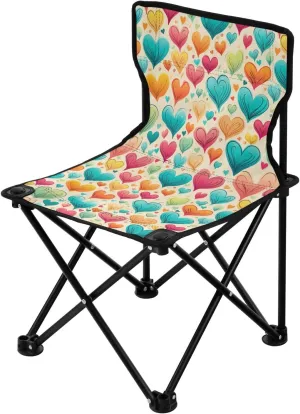 Portable Camping Chairs Valentine's Day Heart Color Lightweight Folding Chair for Camping, Beach, Picnic, Travel and Sports with Carry Bag 20851050
