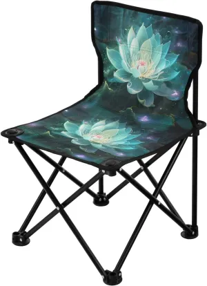 Portable Camping Folding Chairs Foldable Chair Small White Lotus Flower Lightweight Backpacking Outdoor Outside Fishing