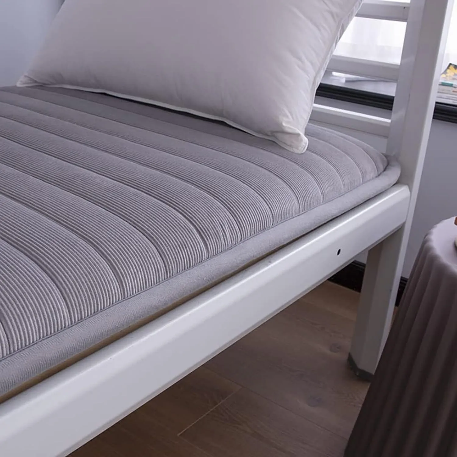 Portable Folding Student Mattress, Portable Student Mattress for Single Student Dormitory, Breathable Folding Floor Bed for Home use(Gray,150x200cm(59x79inch))