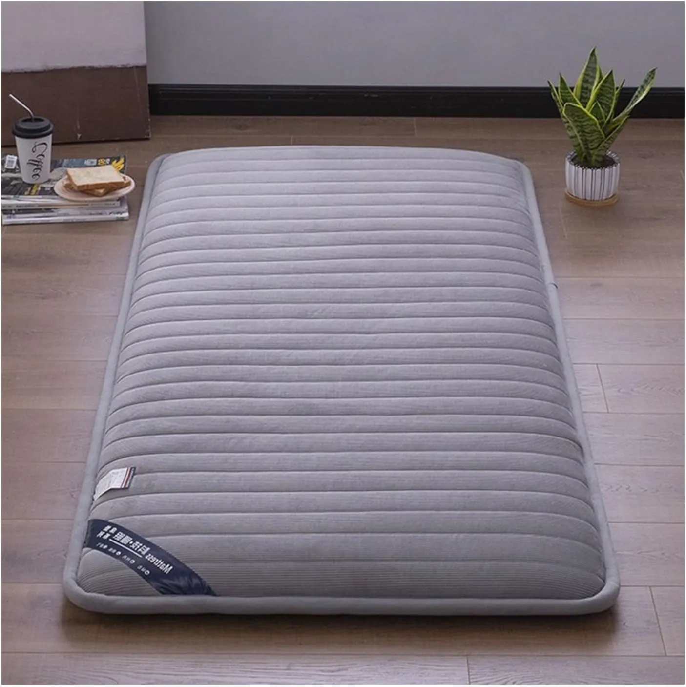 Portable Folding Student Mattress, Portable Student Mattress for Single Student Dormitory, Breathable Folding Floor Bed for Home use(Gray,150x200cm(59x79inch))