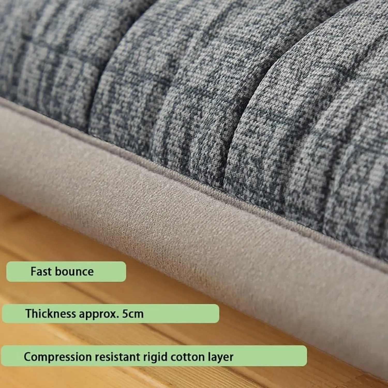 Portable Folding Student Mattress, Portable Student Mattress for Single Student Dormitory, Breathable Folding Floor Bed for Home use(Gray,150x200cm(59x79inch))