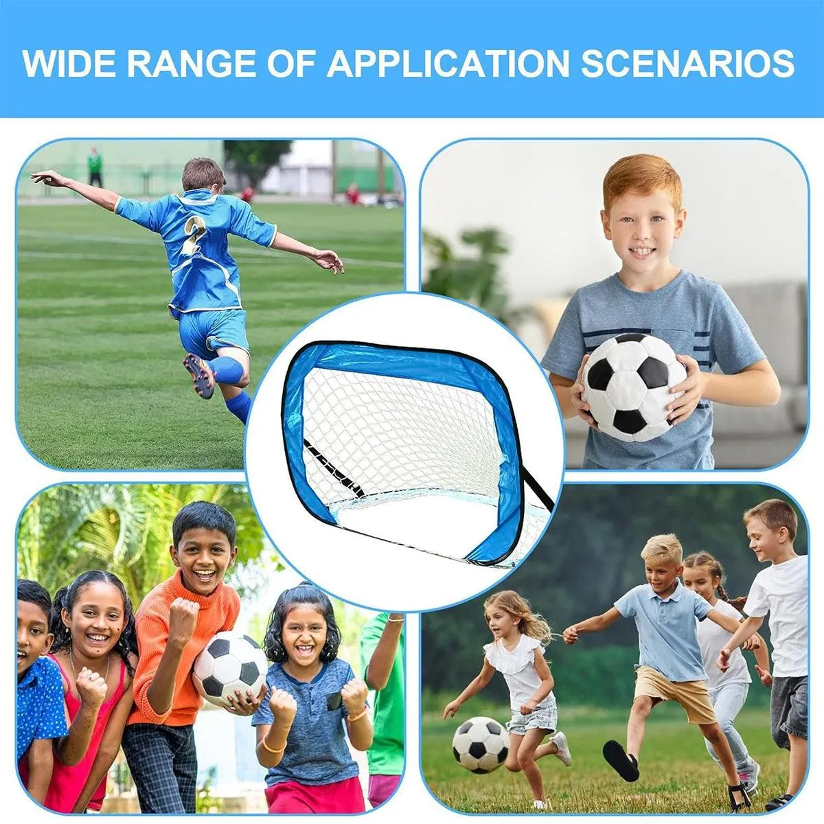 Portable Kids Soccer Goal Foldable Outdoor Football Net for Backyard Play