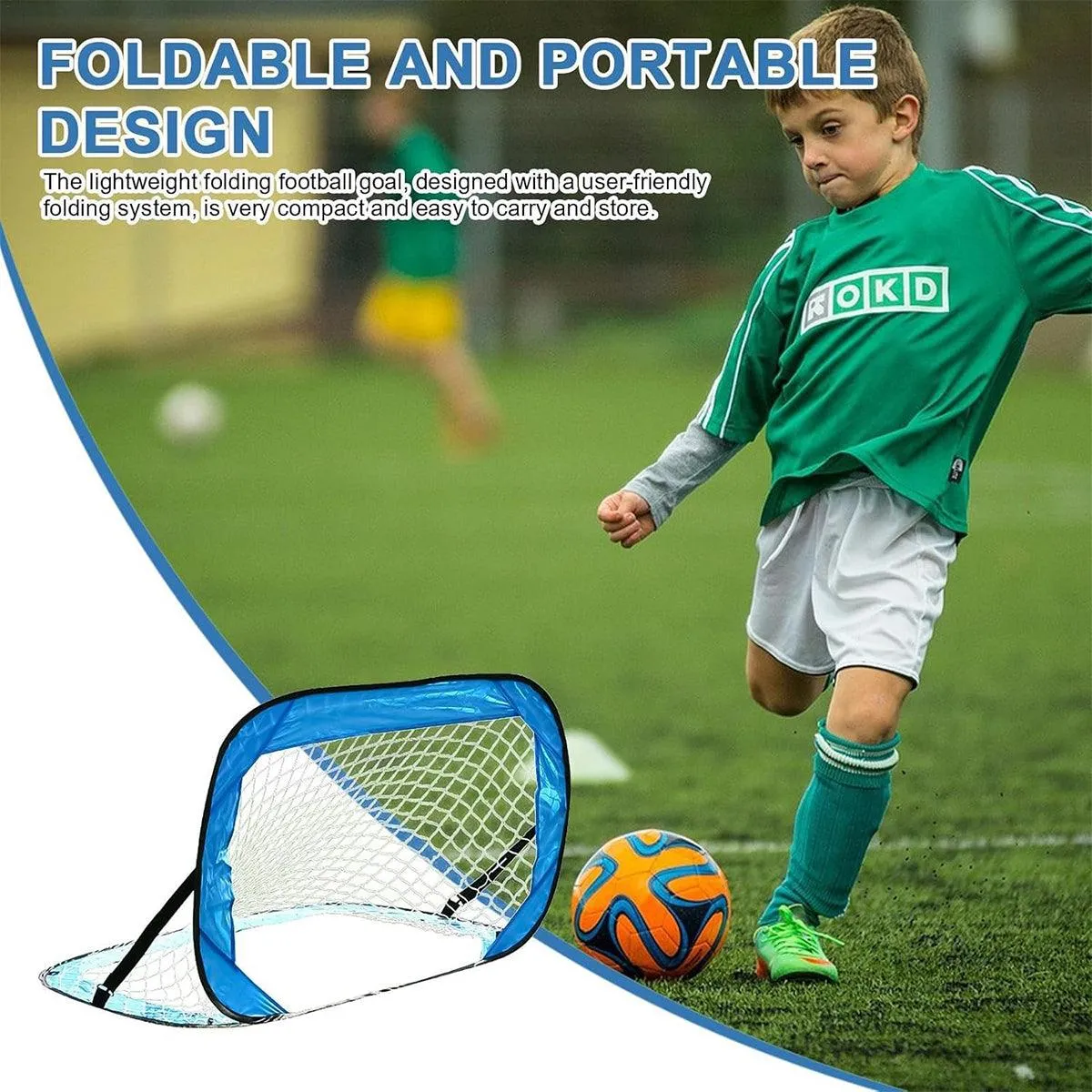 Portable Kids Soccer Goal Foldable Outdoor Football Net for Backyard Play