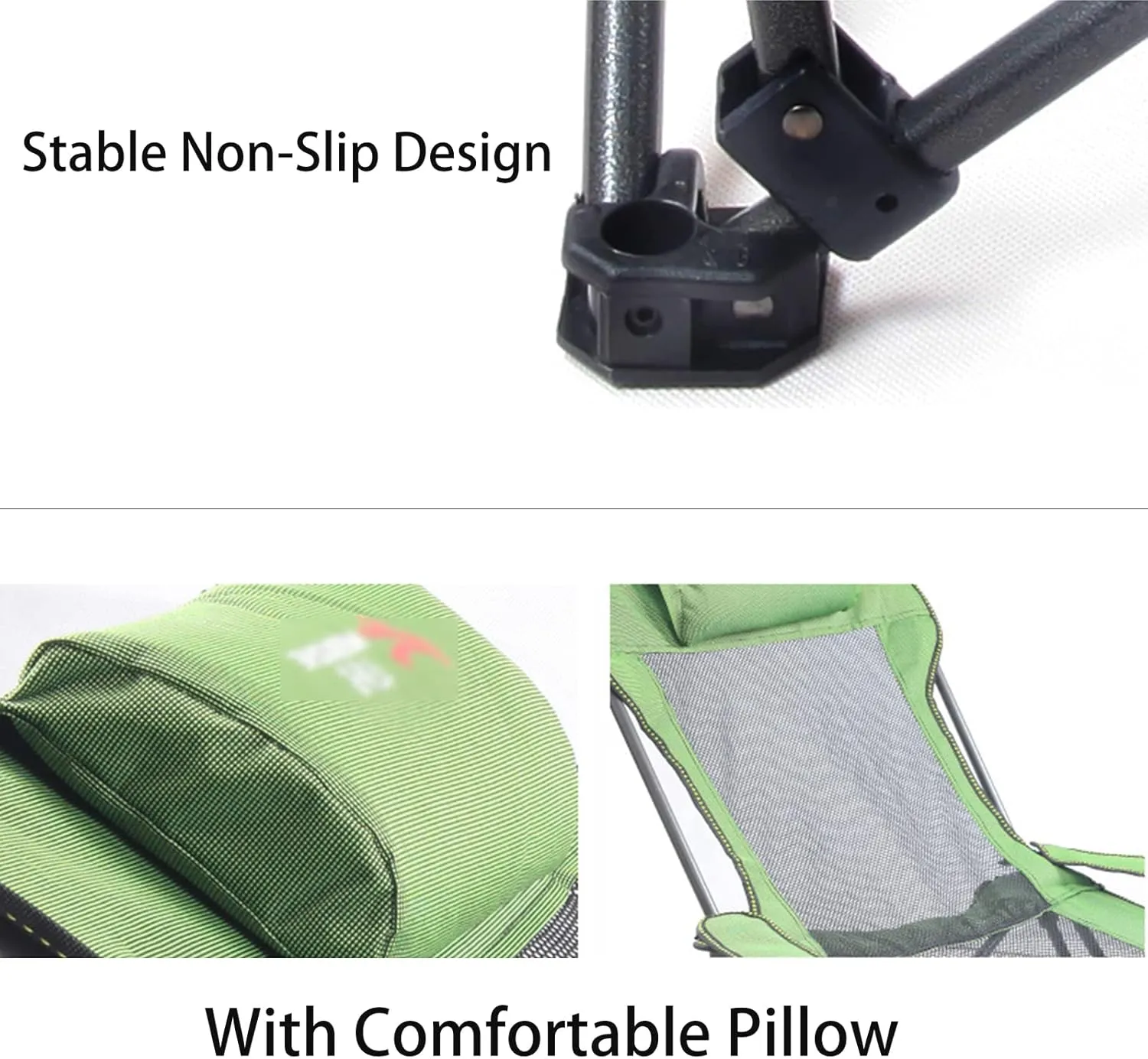 Portable Lightweight Camping Chairs Foldable Beach Chairs for Leisure Fishing, Outing Party, Beach Barbecue, Office Lunch Break (with Tripod,Grey - mesh face)