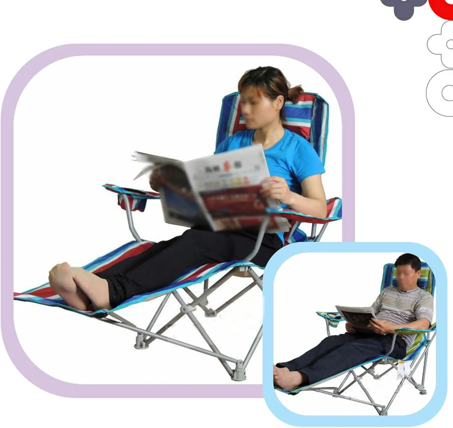 Portable Lightweight Camping Chairs Foldable Beach Chairs for Leisure Fishing, Outing Party, Beach Barbecue, Office Lunch Break (with Tripod,Grey - mesh face)