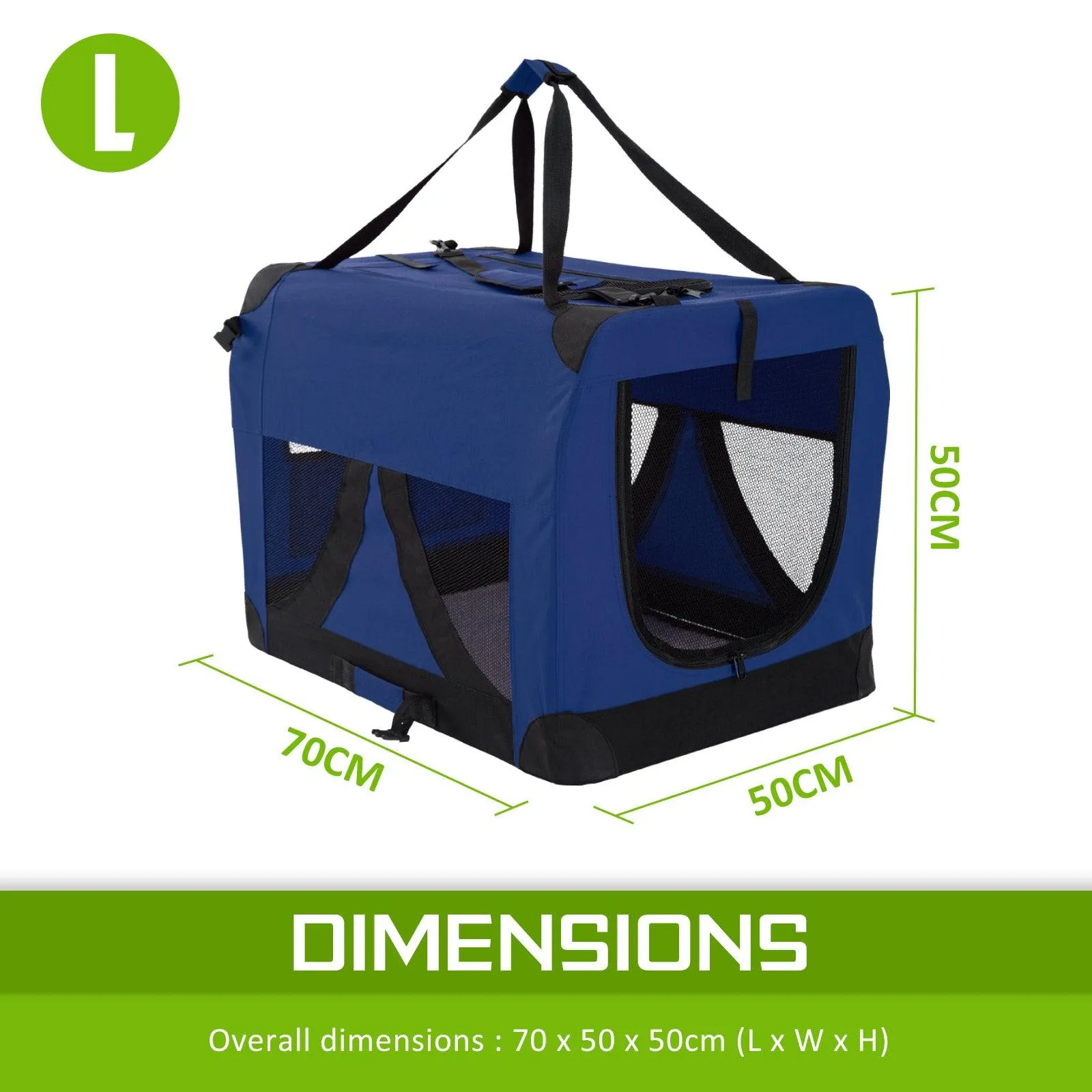 Portable Soft Dog Cage Crate Carrier - BLUE