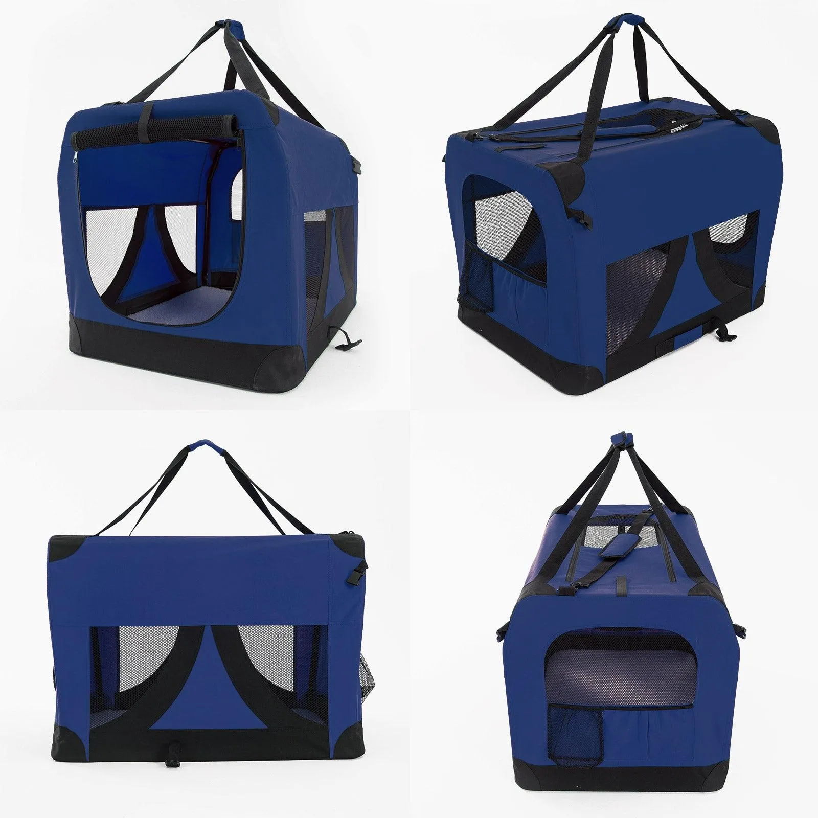 Portable Soft Dog Cage Crate Carrier - BLUE
