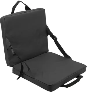 Portable Stadium Seat Cushion Outdoor Foldable Chair Soft Sponge Cushion Back Chair for Stadium and Beach (Black)