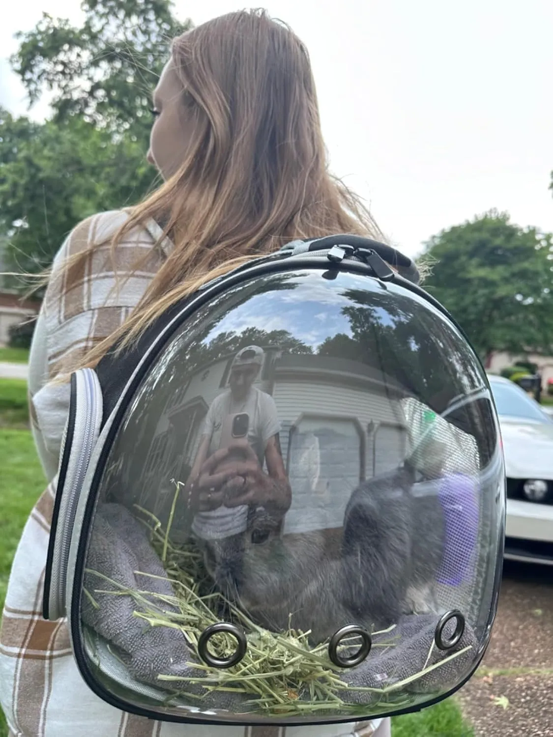 Portable Travel Small Animal Backpack Carrier Pet Backpack Guinea Pig Bird Bearded Dragon Kitten Small Dogs Turtle Rabbit Cage Hard Bubble Bag Breathable Handbag