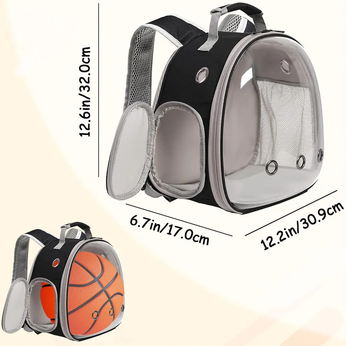 Portable Travel Small Animal Backpack Carrier Pet Backpack Guinea Pig Bird Bearded Dragon Kitten Small Dogs Turtle Rabbit Cage Hard Bubble Bag Breathable Handbag