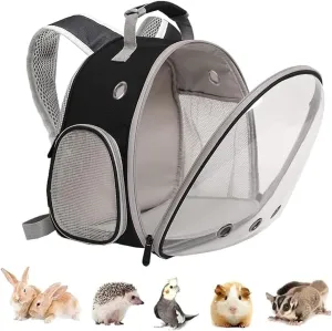Portable Travel Small Animal Backpack Carrier Pet Backpack Guinea Pig Bird Bearded Dragon Kitten Small Dogs Turtle Rabbit Cage Hard Bubble Bag Breathable Handbag