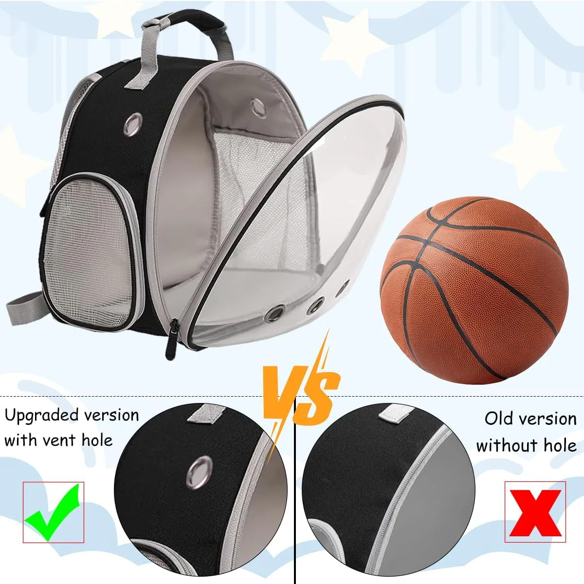 Portable Travel Small Animal Backpack Carrier Pet Backpack Guinea Pig Bird Bearded Dragon Kitten Small Dogs Turtle Rabbit Cage Hard Bubble Bag Breathable Handbag