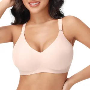 PoseFree Wireless Bras for Women No Underwire Full Coverage Supportive Seamless Back Fat Smoothing Padded Push Up Bra