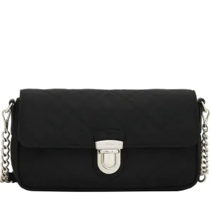 Prada 1BH025 Tessuto Nylon Quilted Convertible Clutch Sling Bag- Black
