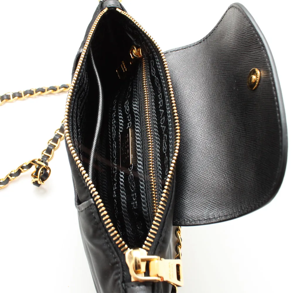 Prada BT0779 Tessuto Nylon Convertible Clutch Sling Bag- Corinto