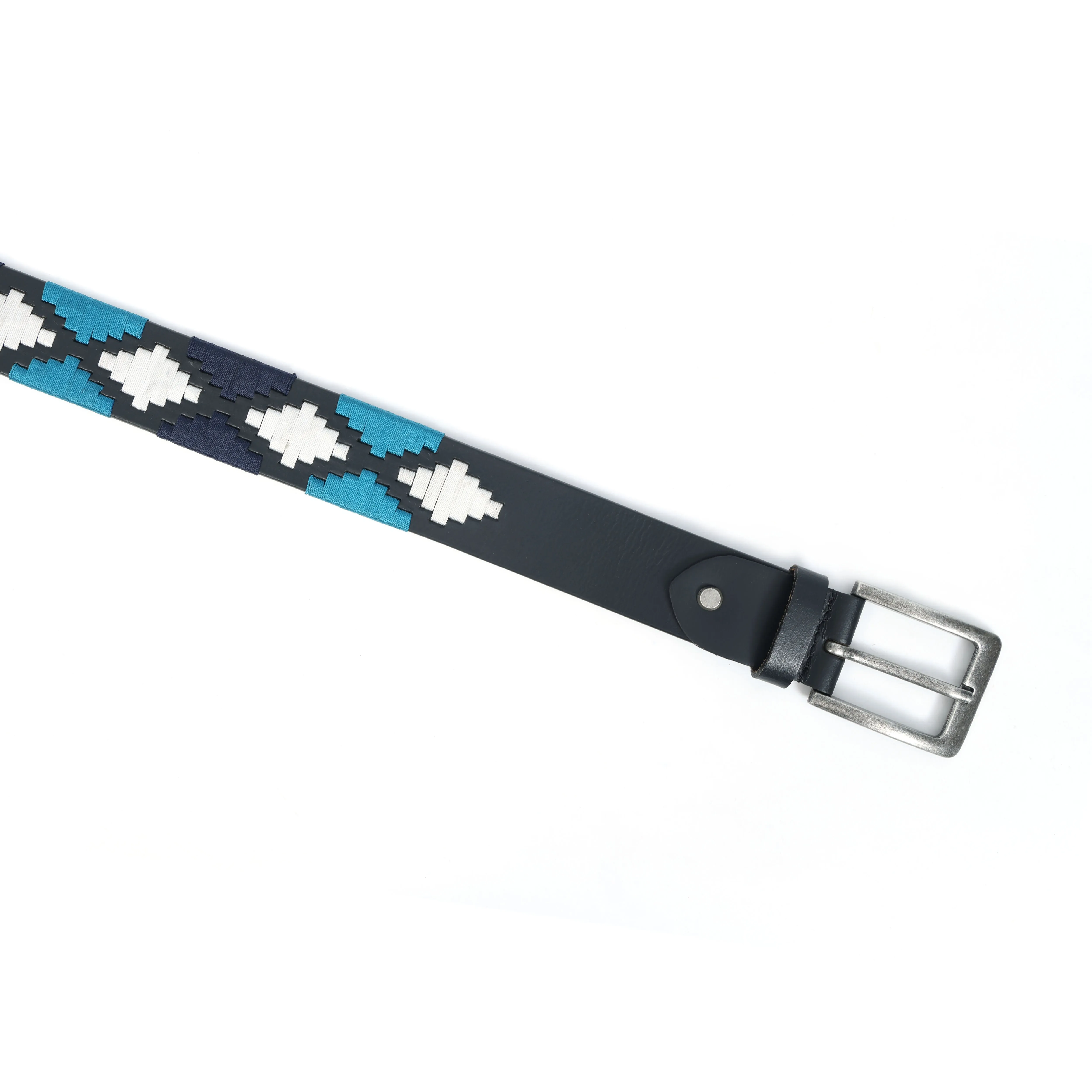 Premium Brown Leather Belt with Golden Buckle & Multi-Color Stitching.LB-874