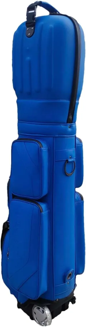 Premium Golf Travel Bag - 8-Way Divider Waterproof Silicone Leather, Eco-Friendly Design with Wheels & Multi-Pocket Storage (Black/White/Blue/Green)