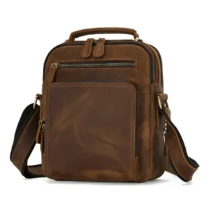 Premium Leather Messenger Bag with Multi-Compartment Design