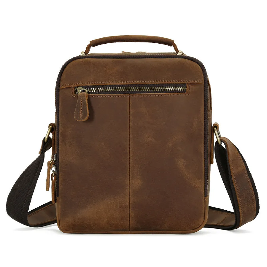 Premium Leather Messenger Bag with Multi-Compartment Design