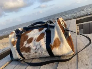 Premium Ponyskin Leather Duffel Bag – Stylish, Durable Travel Bag with Unique Cowhide Design, Perfect for Weekend Getaways, Gym, and Everyday Use.
