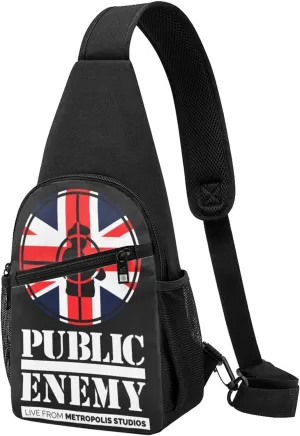 Public Hip Hop Enemy Chest Bag - Sling bag novelty print graphic Crossbody Backpack Hiking Sports Shoulder Bag Waterproof Small Backpack Daypack for Travel Hiking Cycling