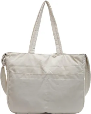 Puffy Tote Bag for Women with Zipper Large Lightweight Crossbody Handbag for Travel Gym Work