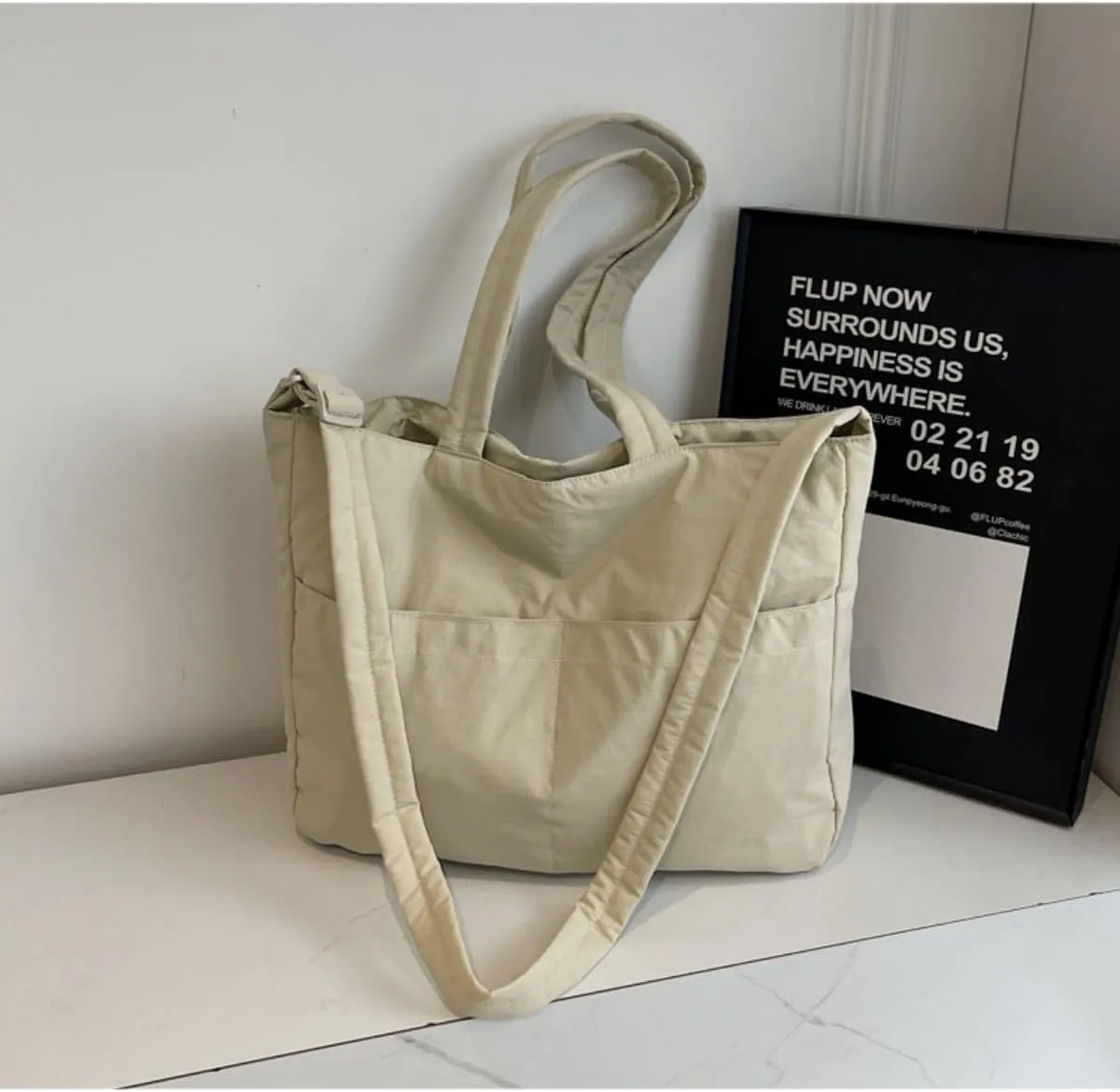 Puffy Tote Bag for Women with Zipper Large Lightweight Crossbody Handbag for Travel Gym Work