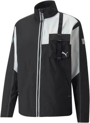 PUMA Mens Bmw Mms Statement Woven Full-Zip Jacket Athletic Outerwear Casual Drawstring - Black - Size XXL