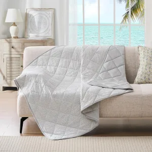 puredown® Ice Cooling Throw Blanket - High Q-Max 0.48 Cool to The Touch, Soft Summer Printed Blanket for Hot Sleepers, All Season Lightweight Couch Throws, Grey, 50" x 70"