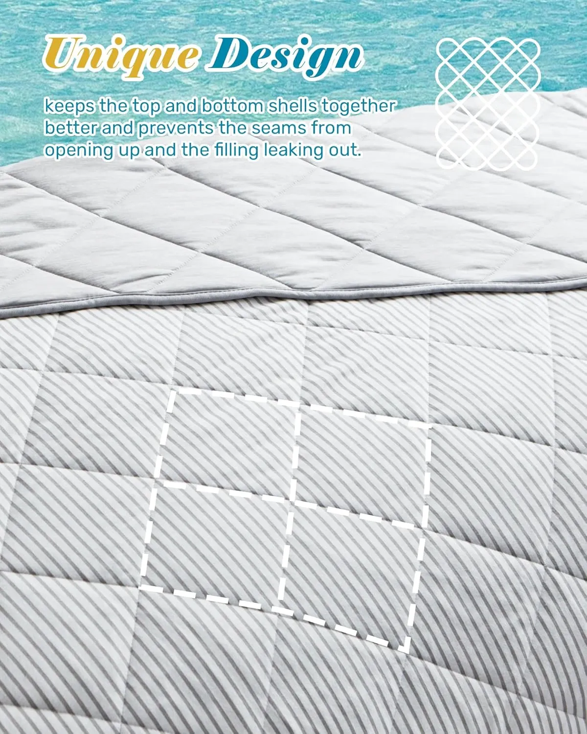 puredown® Ice Cooling Throw Blanket - High Q-Max 0.48 Cool to The Touch, Soft Summer Printed Blanket for Hot Sleepers, All Season Lightweight Couch Throws, Grey, 50" x 70"