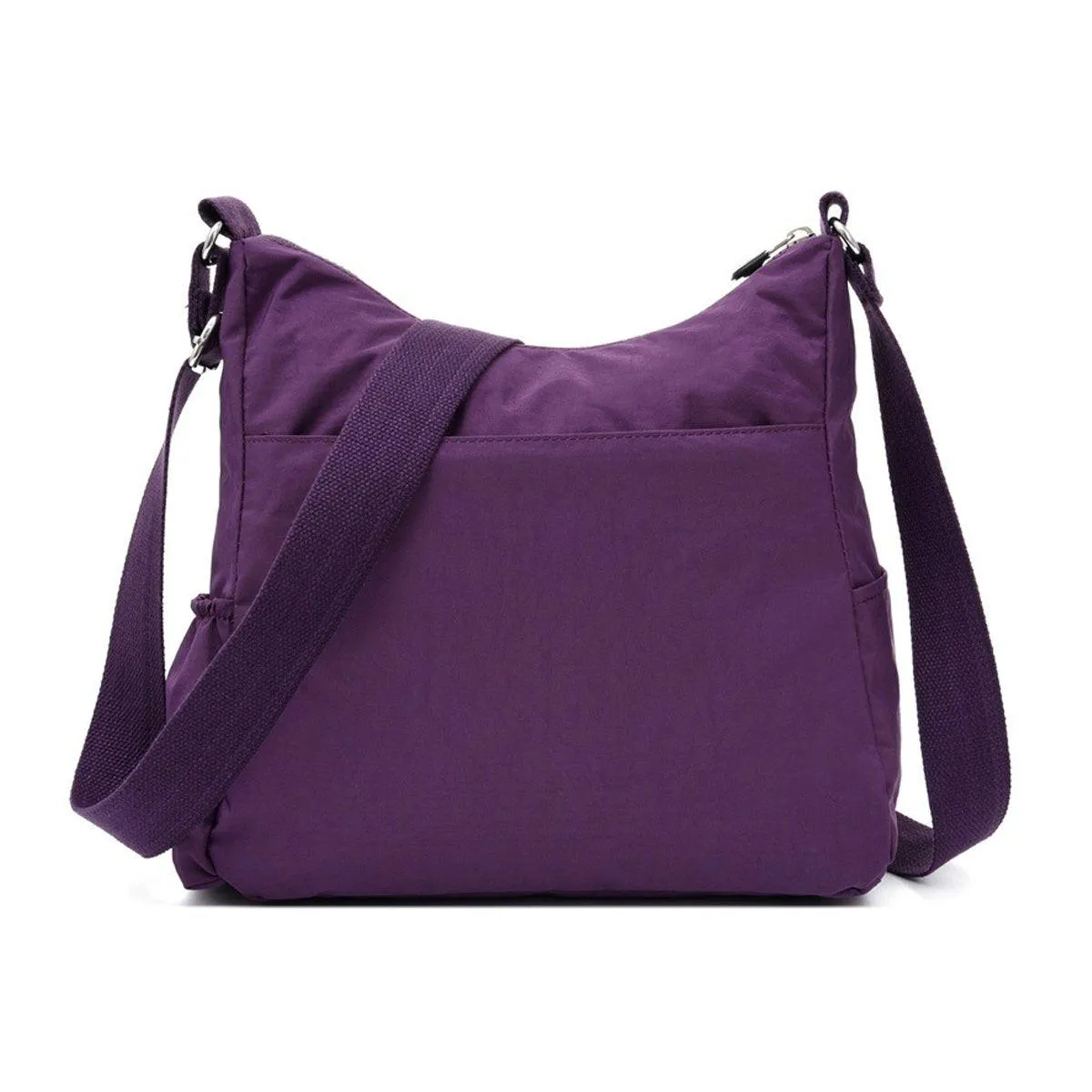 Purple Shoulder Bag Nylon Fabric Crossbody Travel Bag for Women Casual Use