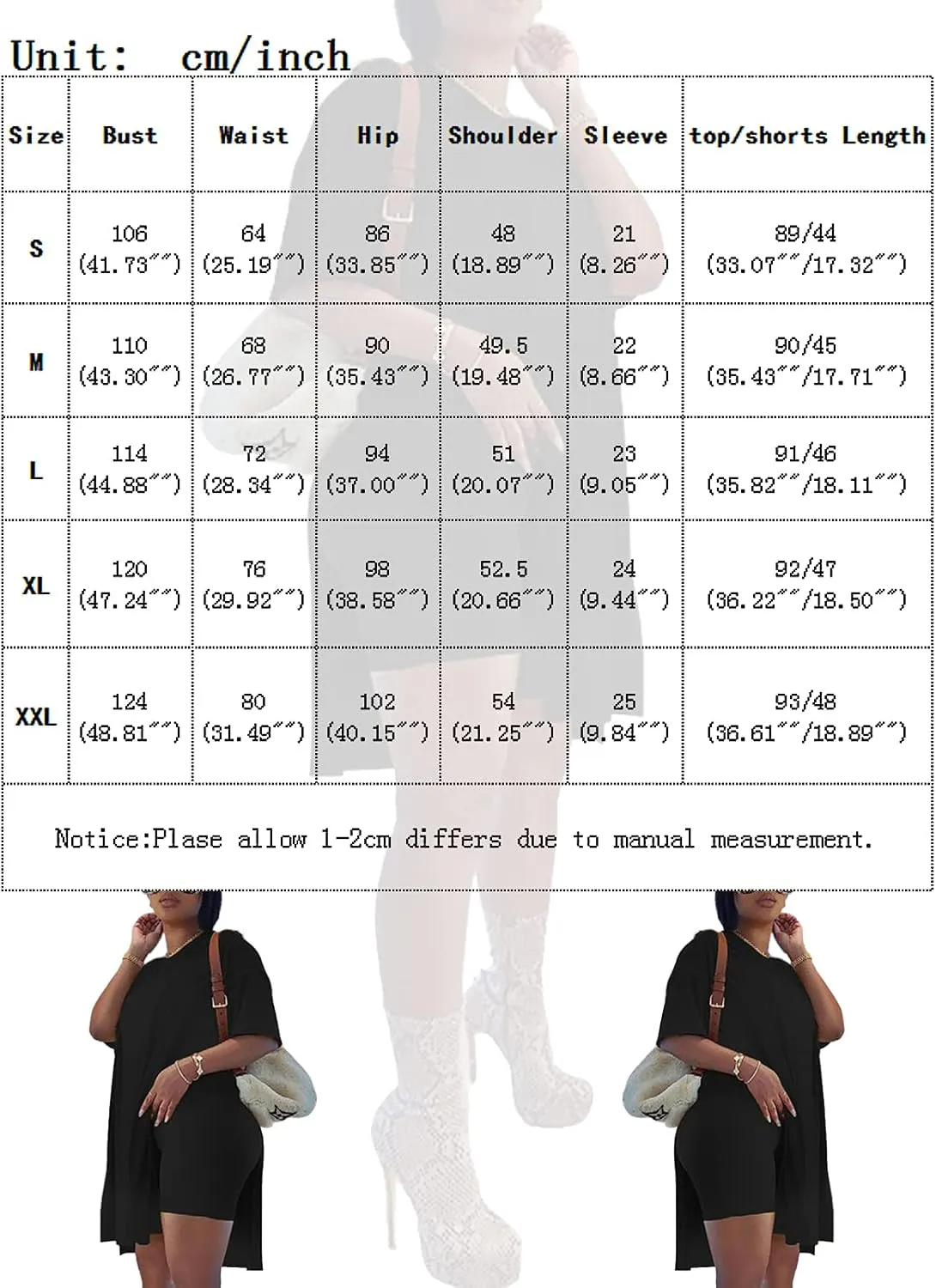qfmqkpi Women’s Casual 2 Piece Outfits V Neck Side Split Tops and Shorts Set Tracksuit