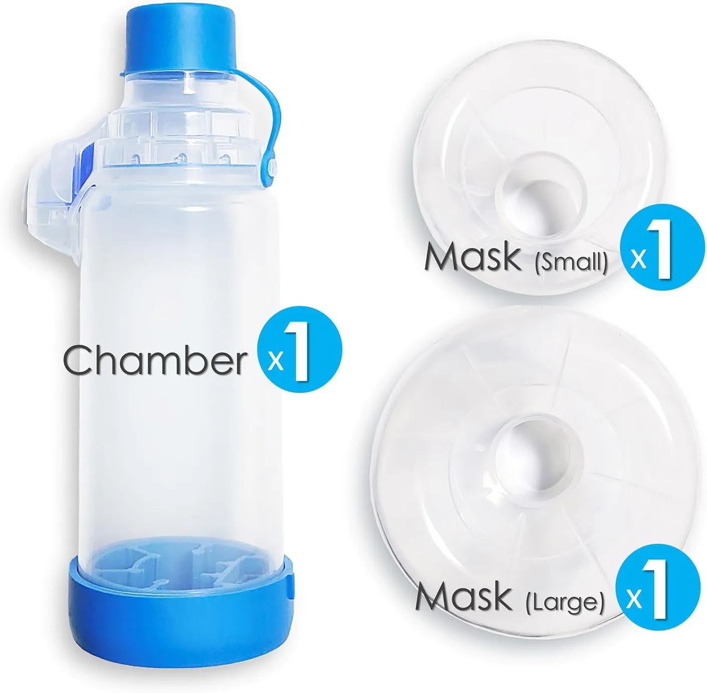 QMARK Inhaler Spacer with 2 Masks for Pets Cat and Small Dog Inhaler Spacer for MDI,with Round Shape Silicone Mask, Feline Aerosol Chamber with Breathing Indicator