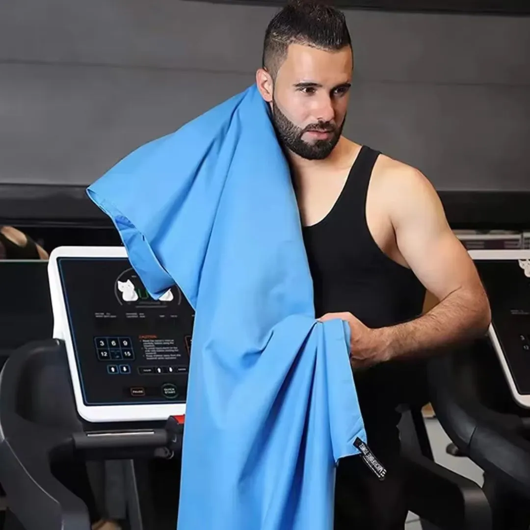 Quick-Dry Microfiber Gym Towel | Sports & Fitness Towel with Storage Bag