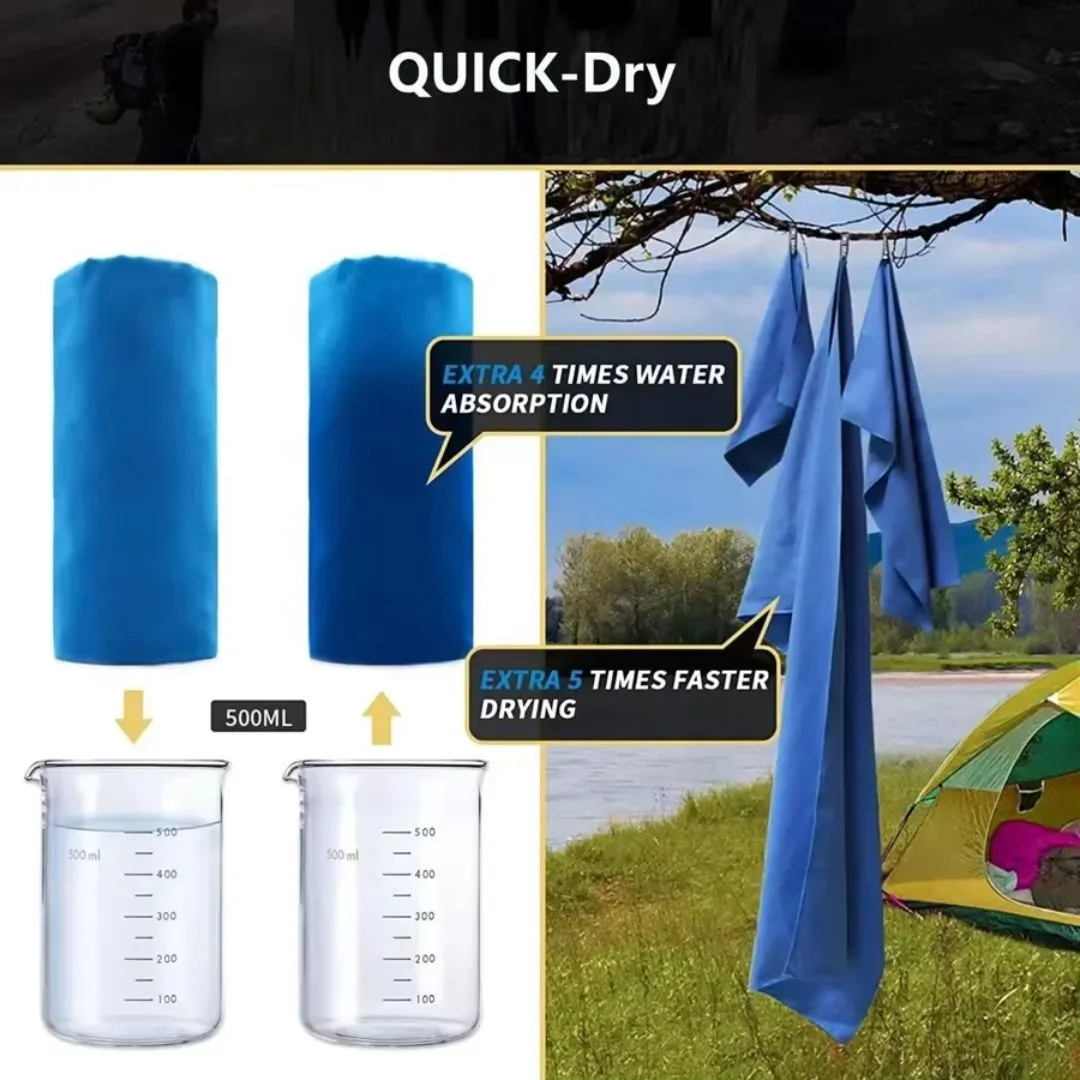 Quick-Dry Microfiber Gym Towel | Sports & Fitness Towel with Storage Bag