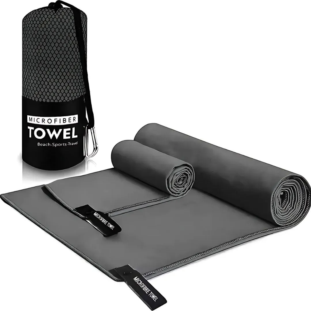 Quick-Dry Microfiber Gym Towel | Sports & Fitness Towel with Storage Bag