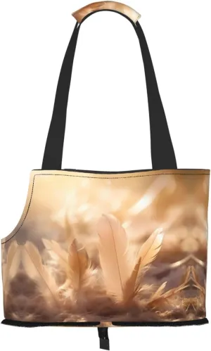 quill Printed pet Shoulder Bag - Foldable Design, Small cat and Dog Travel Bag