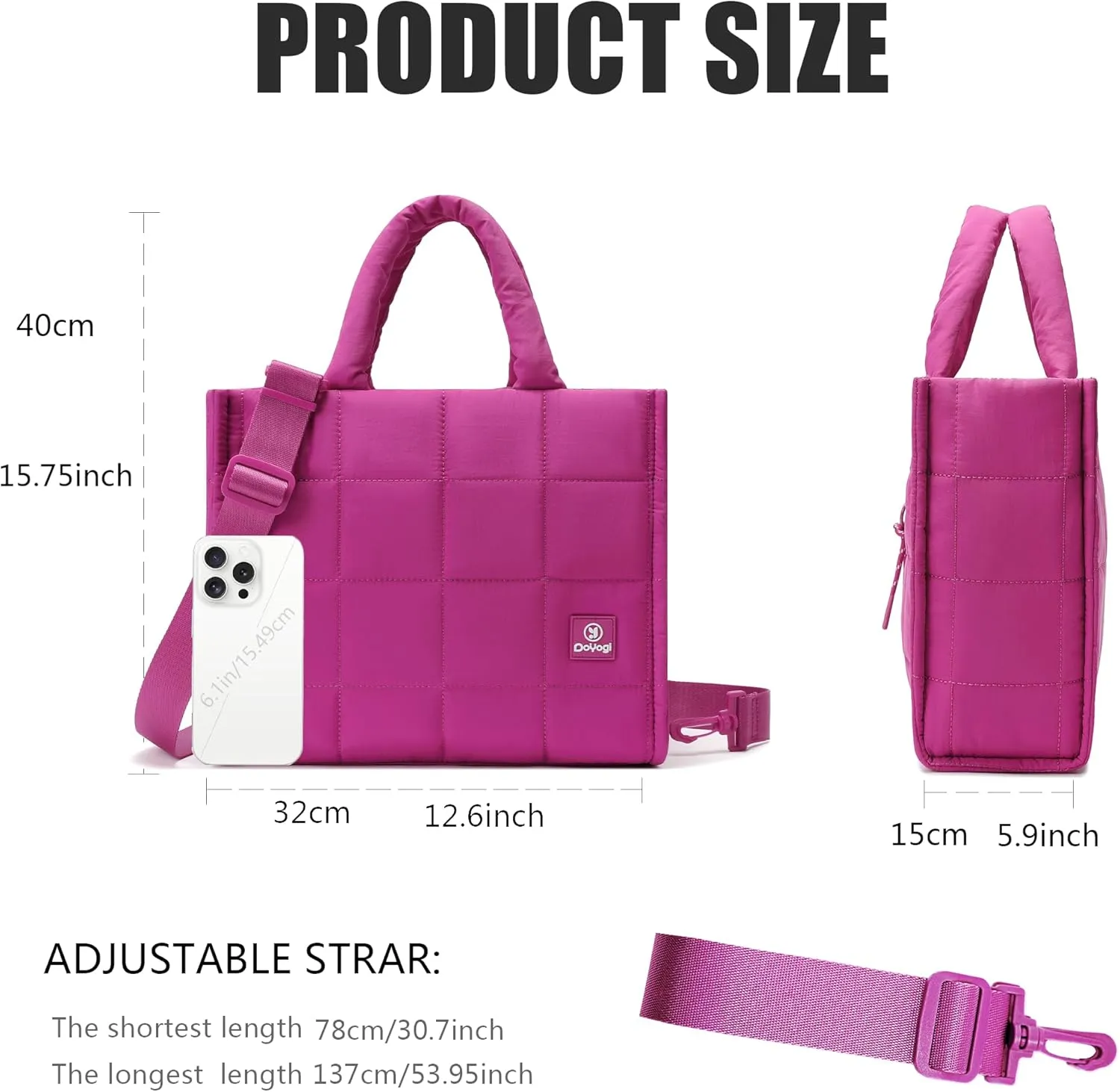 Quilted Crossbody Bags for Women - Small Tote Shoulder Puffer Weekender Overnight Handbag Organizer